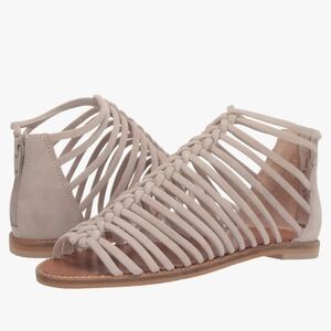 Chinese Laundry Mushroom Caged Suede Sandals New 6.5 Neutral Boho